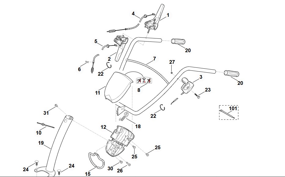 62417109920 CABLU ACTIONARE STIHL MERS INAPOI VIKING HB585 (POZITIA 5)